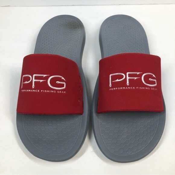 Columbia Yachtrocker PFG Slides Sandals Red Gray Outdoors 12 - Picture 2 of 10